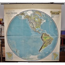 Physical Map of the Western Hemisphere : Relief-Like Series (Large Pull Down Map)